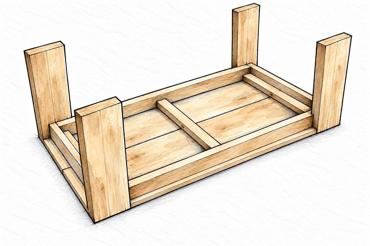 chunky leg coffee table — 9 illustration