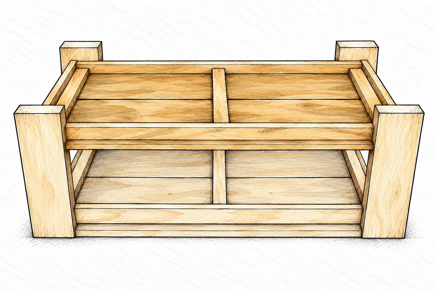 chunky leg coffee table — 10 illustration