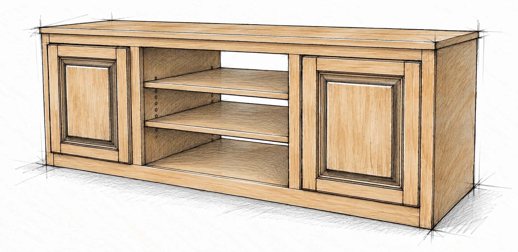 farmhouse media console — 23 illustration