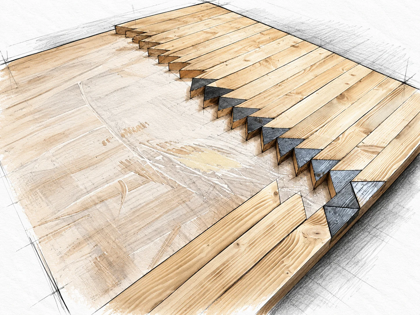geometric hairpin coffee table — 14 illustration