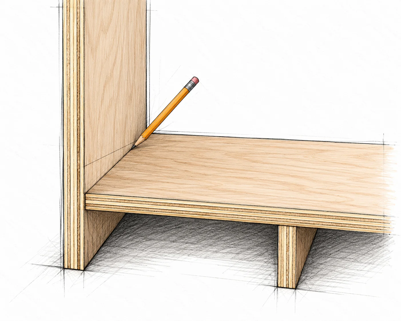 hollow panel waterfall console — 13 illustration