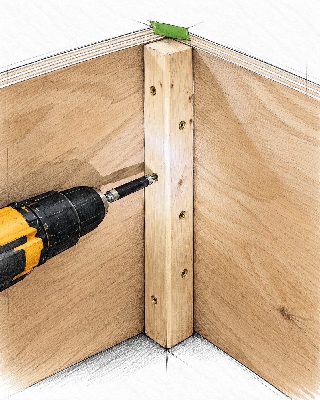 hollow panel waterfall console — 14 illustration