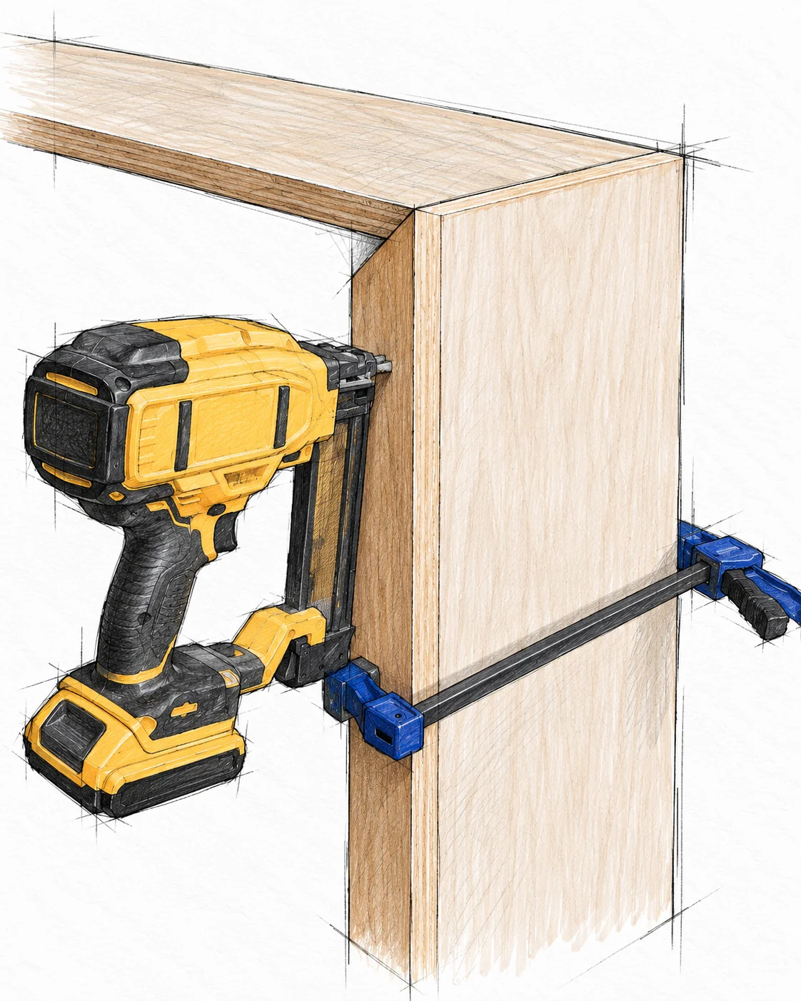 hollow panel waterfall console — 17 illustration