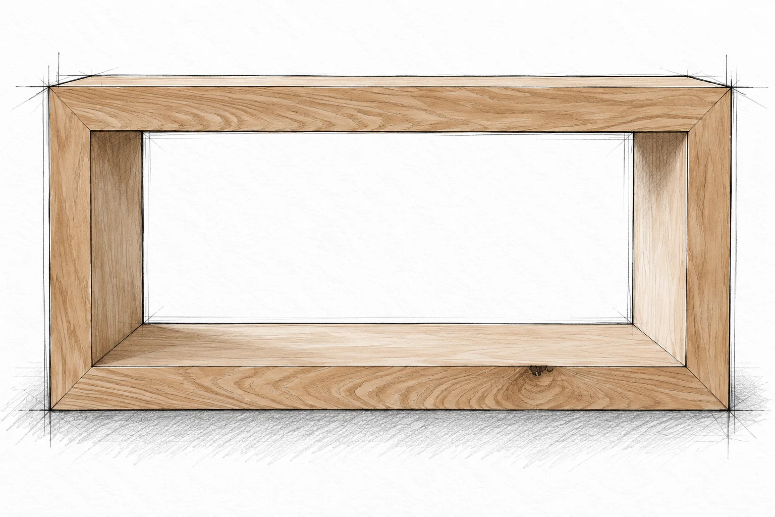 hollow panel waterfall console — 18 illustration