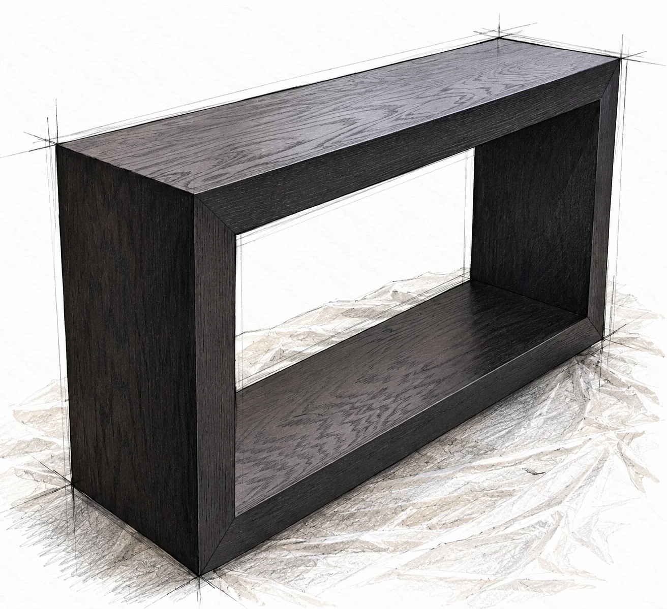 hollow panel waterfall console — 24 illustration