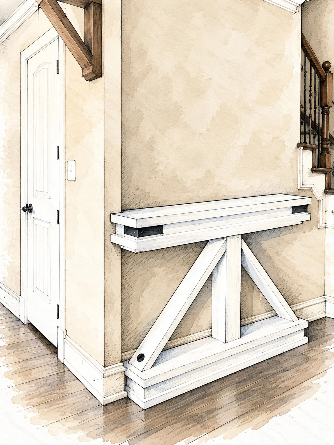 narrow truss console — 20 illustration