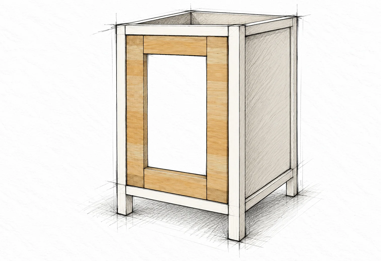 pullout bin kitchen island — 24 illustration