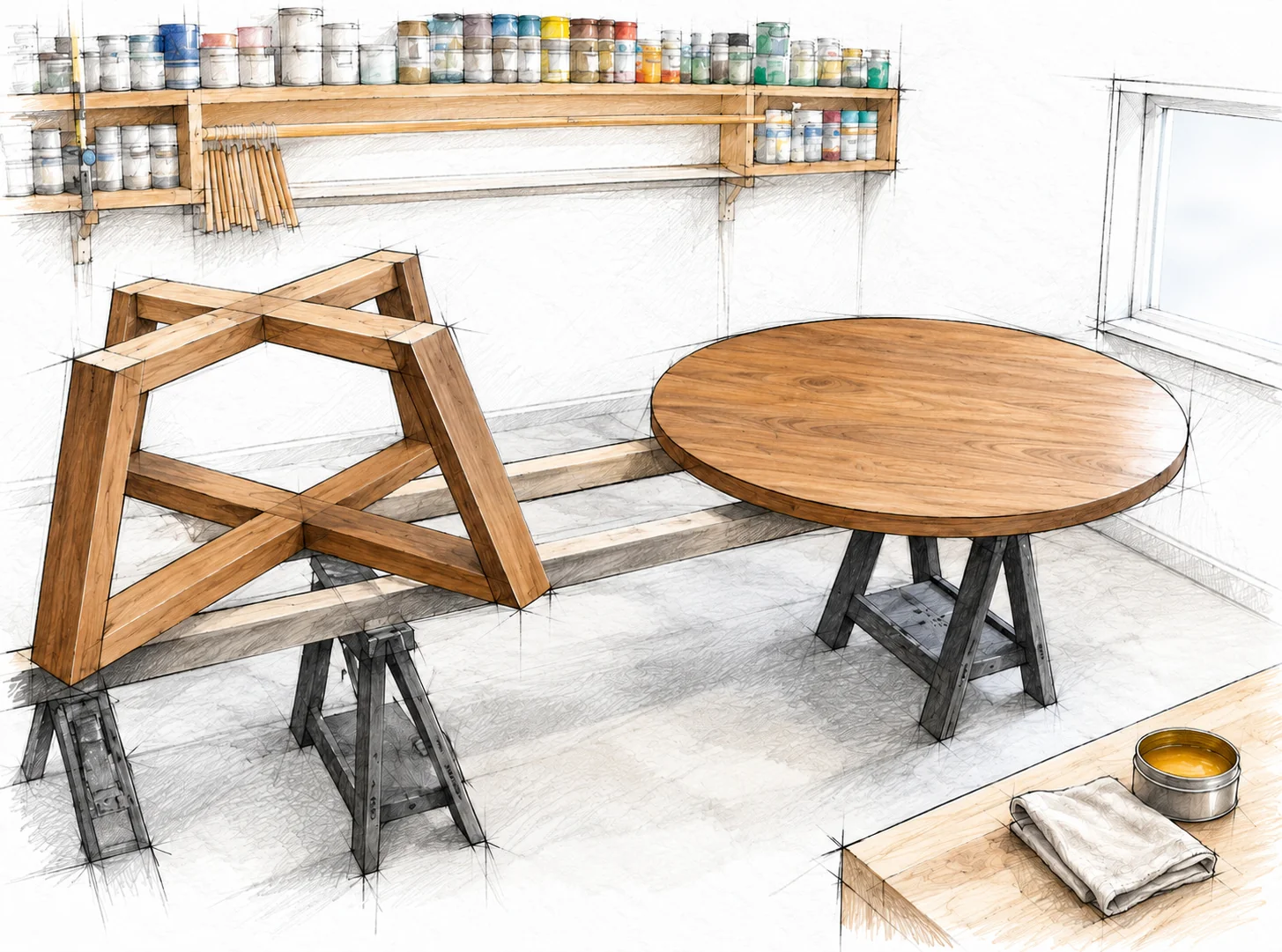 round coffee table — 27 illustration