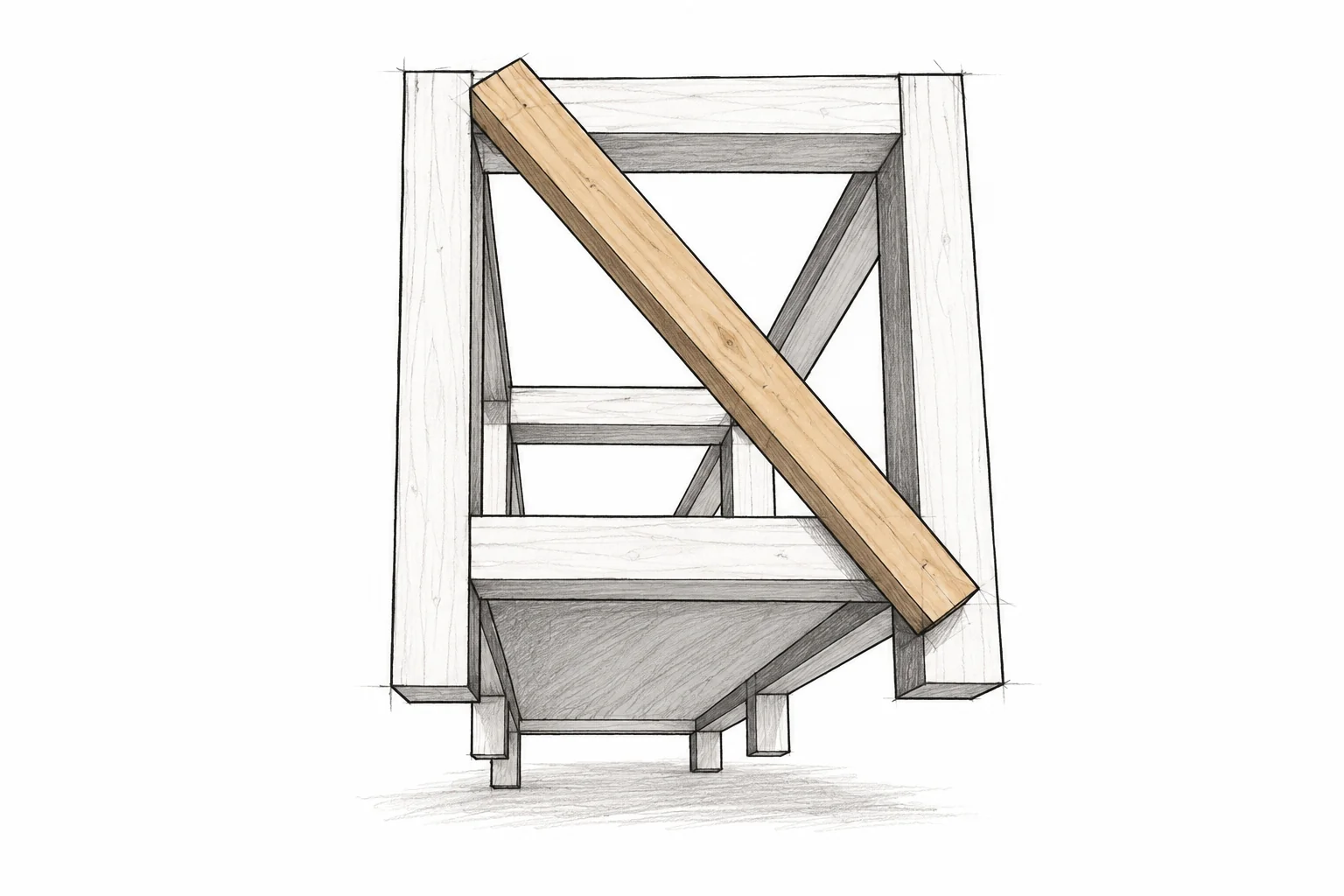 rustic x bench — 10 illustration