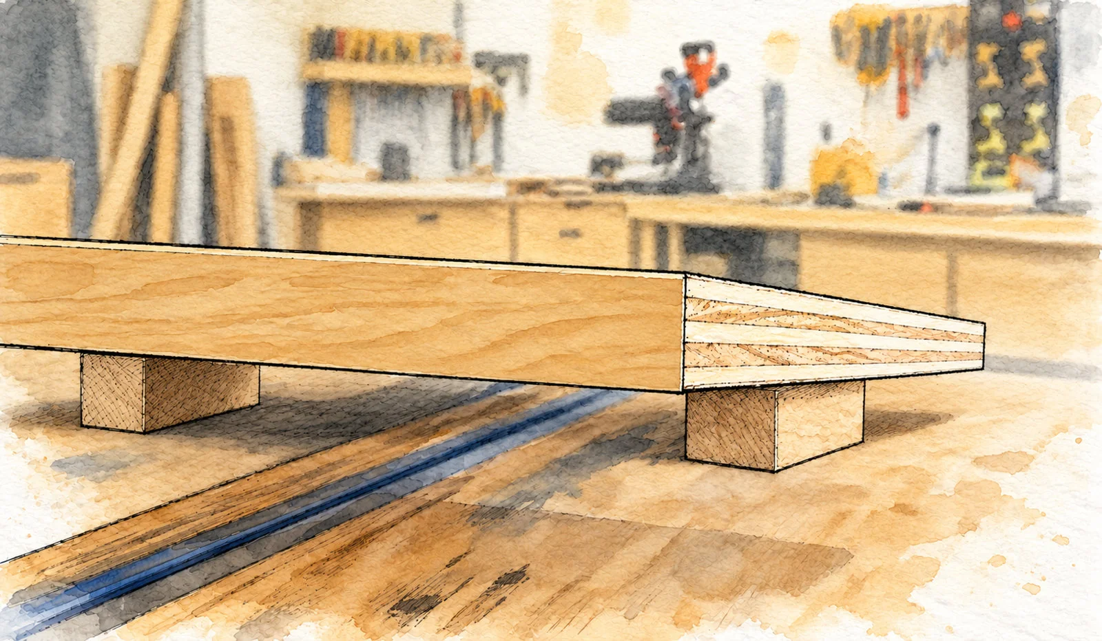 simple bench with shelf — 17 illustration