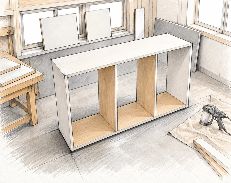 storage unit with beveled edge — 25 illustration