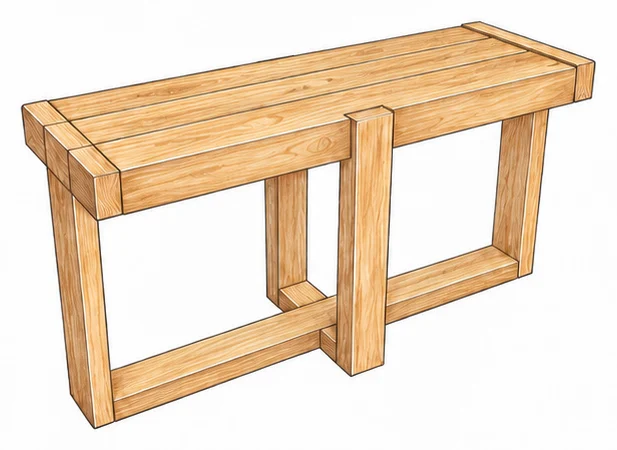 Modern Farmhouse Console illustrated woodworking plan